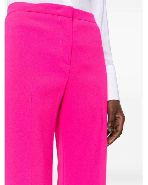 Pantalones rectos de talle alto Pinko de color Pink