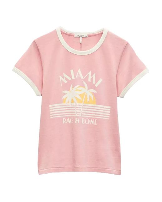 Rag & Bone グラフィック Tシャツ Pink