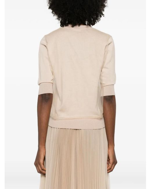Fabiana Filippi Natural V-Neck Sweater