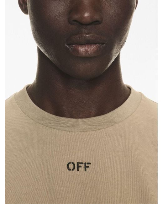 Off-White c/o Virgil Abloh Katoenen T-shirt Met Print in het Natural voor heren