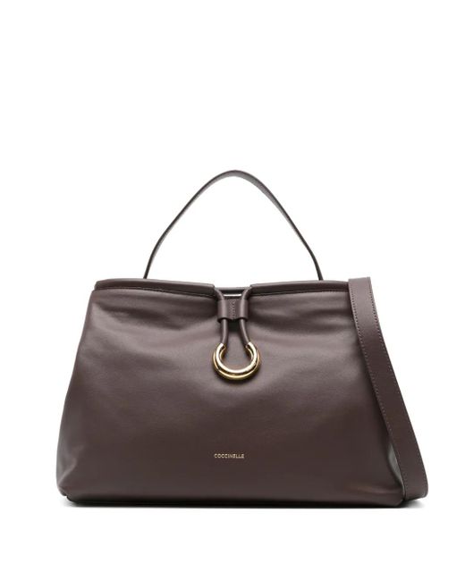 Coccinelle Ring-detail Top-handle Shoulder Bag Brown