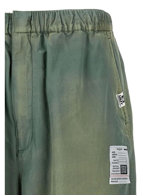 Maison Mihara Yasuhiro Green Aged Satin Bermuda Shorts for men
