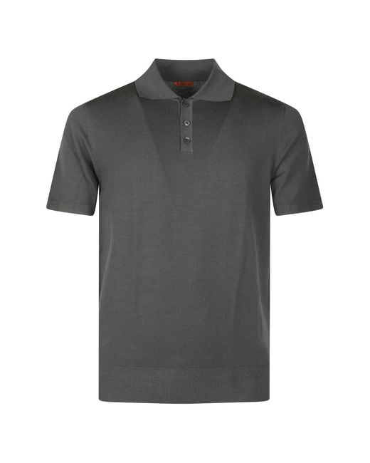Barena Gray Polo À Manches Courtes Et Patte De Boutonnage for men