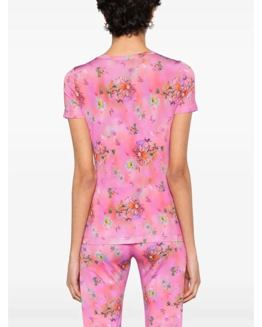 MACCAPANI Pink The Skimpy Floral-Print T-Shirt