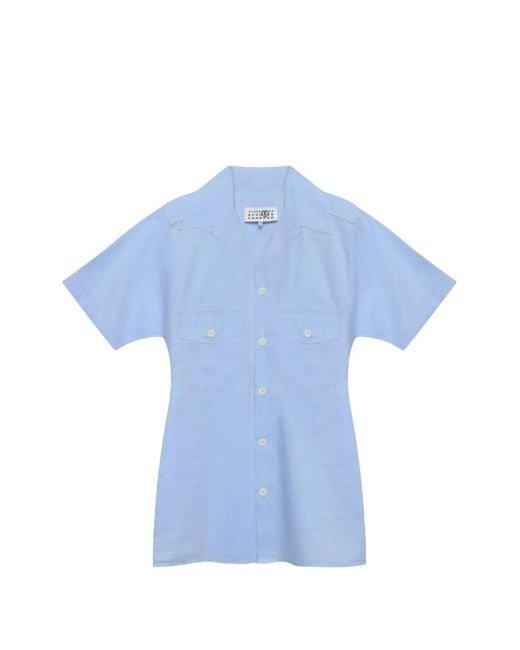 MM6 by Maison Margiela Blue Patch-Pocket Shirt