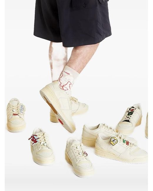 Adidas Natural X Footshop Quell Beats Rose-Embellished Sneakers for men