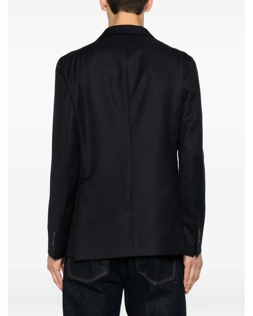 Tagliatore Blue Single-Breasted Peak-Lapel Blazer for men