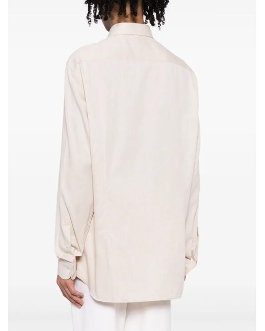 Lardini White Classic-Collar Long-Sleeve Shirt for men