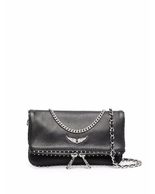 Zadig & Voltaire Rock Nano Studded Suede Clutch Bag in Black - Save 33% ...