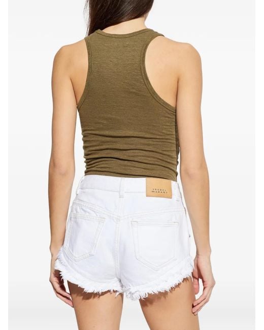 Isabel Marant Green Linen Tank Top