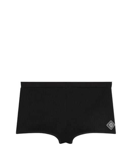 Casablanca Black Logo-Plaque Belted Shorts