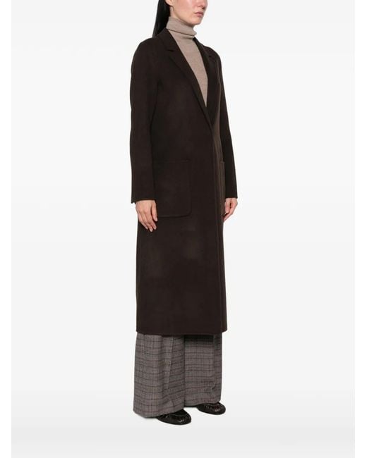 ViCOLO Black Notched-Lapels Patch-Pocket Coat