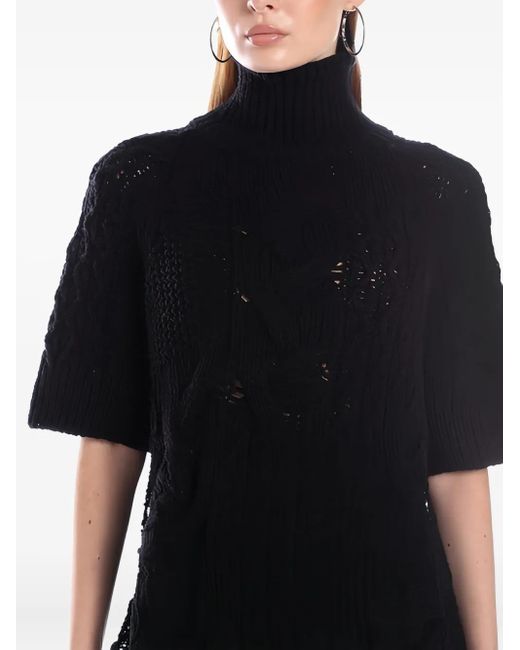 Ermanno Scervino Black Wool Blend Knitted Top