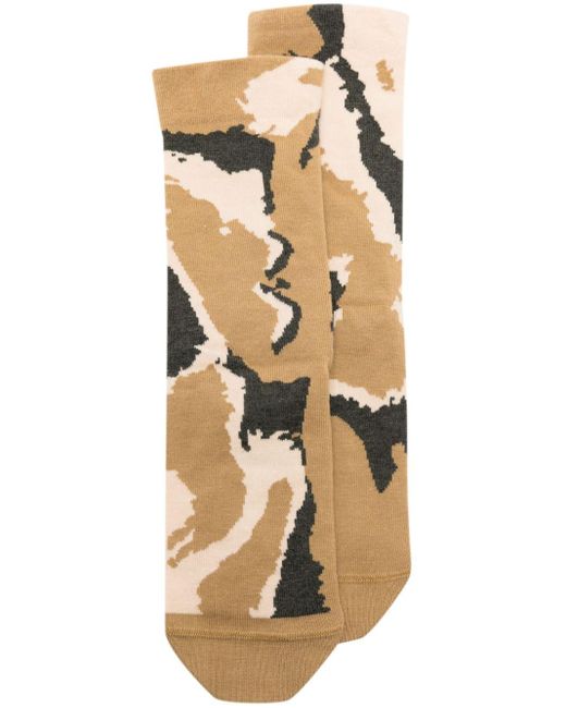Camper Natural Camouflage-pattern Cotton Blend Socks