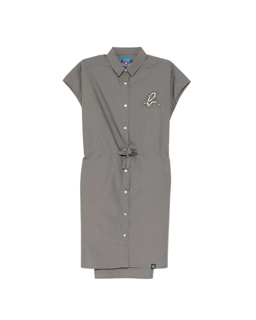 SPORT b. by agnès b. Gray Embroidered-Logo Shirt Dress