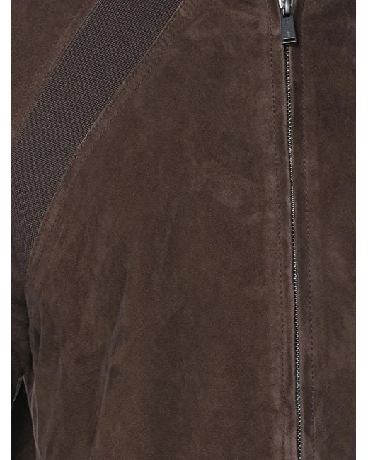 Trussardi Brown Suede Bomber Jacket for men
