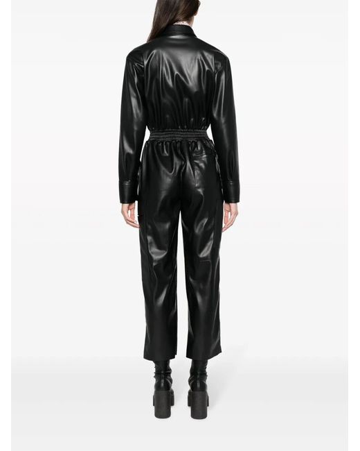 Stella McCartney Black Altermat Elasticated-Waist Faux-Leather Jumpsuit
