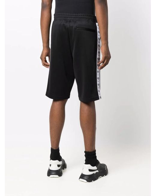 Moschino Blue Black Logo-tape Bermuda Shorts for men