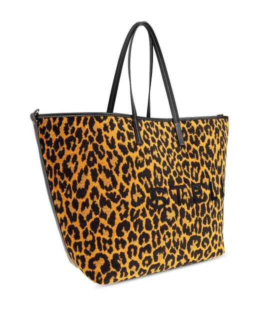 Stella McCartney Natural Chic Leopard Print Tote Handbag