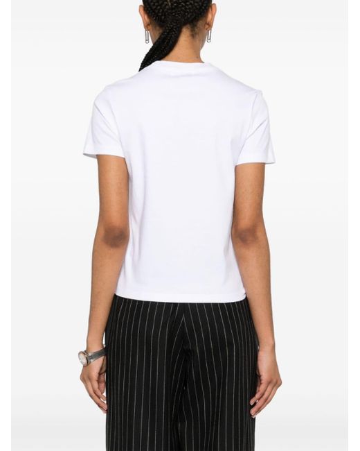 T-shirt en coton à logo brodé Lanvin en coloris White