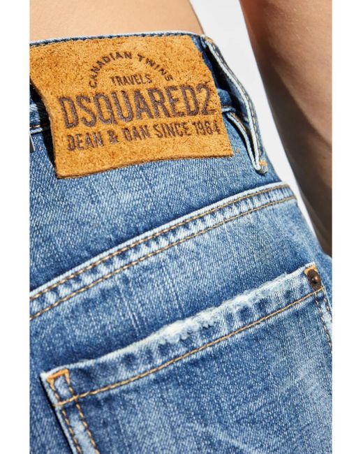 DSquared² Blue Faded-Effect Jeans for men