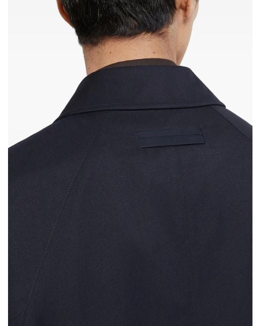 Zegna Blue Trofeo Elements Trench Coat for men