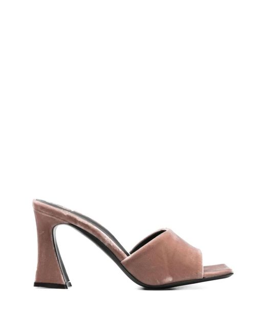 Giuseppe Zanotti Pink Velvet Mule Sandals