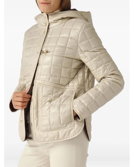 Fay Natural Veste Matelassée À Capuche