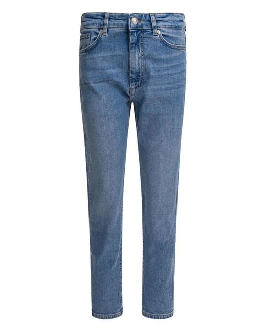 Max Mara Blue Logo-Patch Five-Pocket Denim Jeans