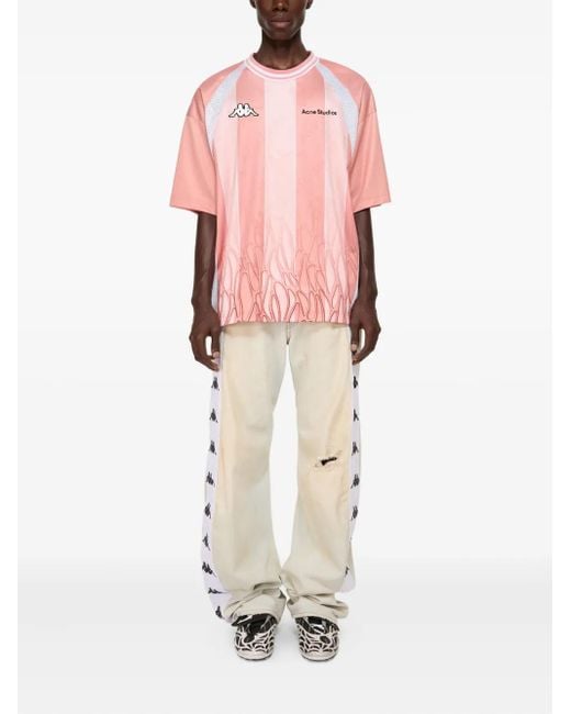 Acne Studios X Kappa Logo T-Shirt in Pink | Lyst