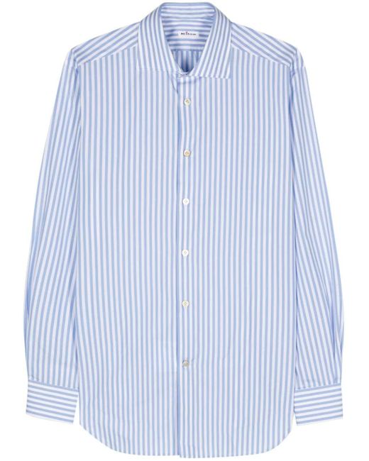 Kiton Blue Striped Long-sleeve Shirt for men
