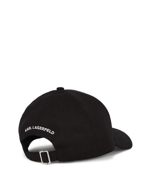 Karl Lagerfeld Black Cap With Embroidered Logo