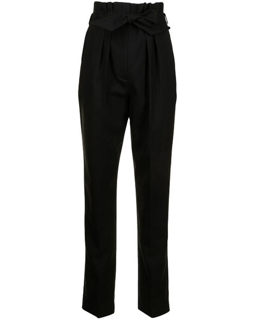 Martin Grant Black Paperbag-waist Straight-leg Trousers