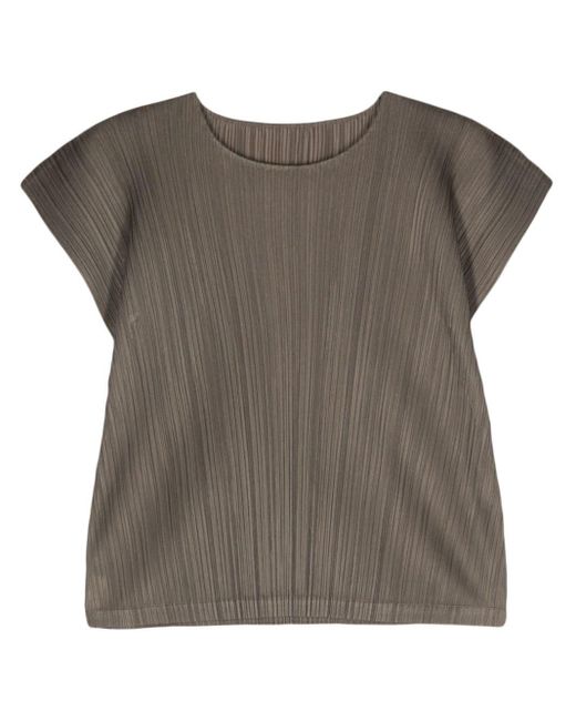 Pleats Please Issey Miyake Monthly Colors: March Pleated Top Gray