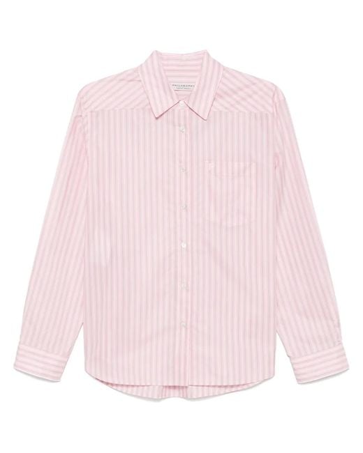 Philosophy Di Lorenzo Serafini Pink Striped Shirt