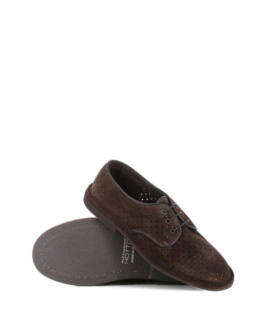 Alexander Hotto Brown Perforated-Design Derby Shoes