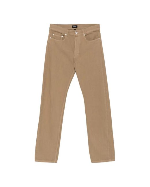 A.P.C. Natural Five-Pocket Straight-Leg Jeans for men
