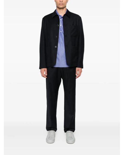 Barena Black Patch-Pocket Shirt Jacket for men