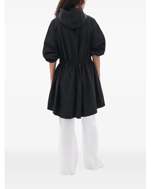 Another Tomorrow Black Hooded Drawstring Anorak