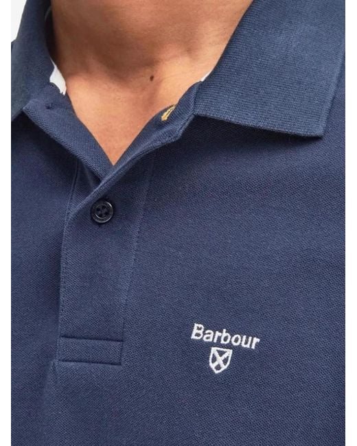 Barbour Blue Logo-Embroidered Lightweight Polo Shirt for men
