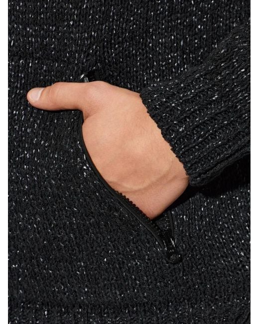Stone Island Black Logo-Patch Hooded Jacket for men
