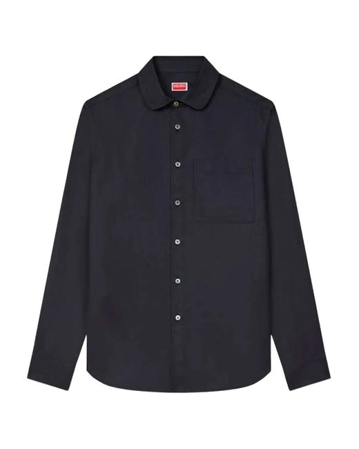 KENZO Blue Cotton Shirt for men