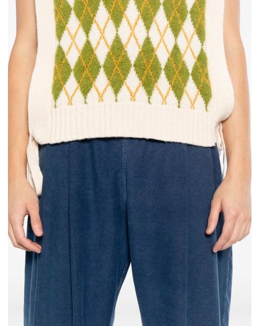 CROQUIS Blue Tapered Drawstring Knit Trousers for men