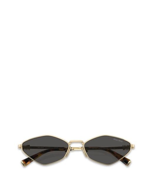 Miu Miu Metallic Geometric-Frame Sunglasses