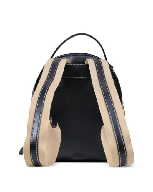 Love Moschino Black Logo-Patch Backpack