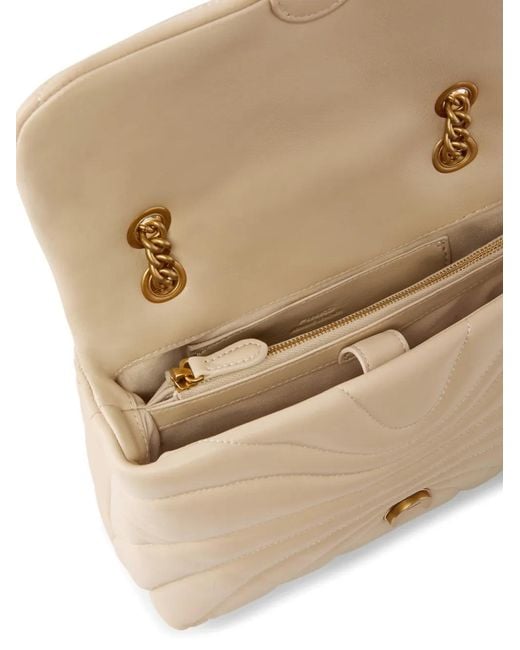 Pinko Natural Large Love Bag Puff Quilted Shoulder Bag