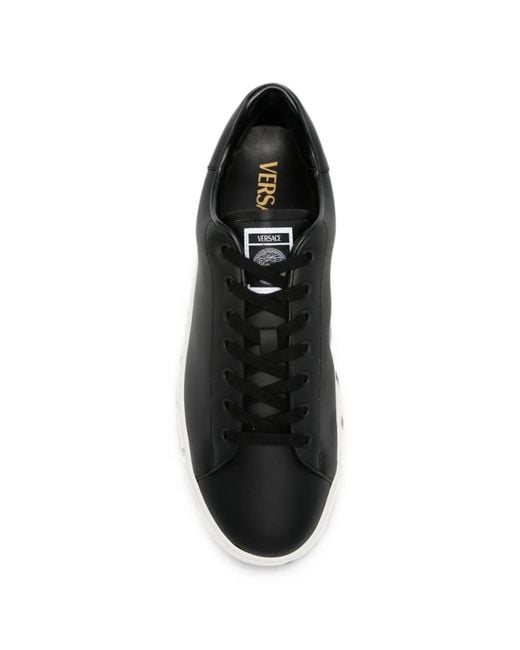 Versace Black Greca-Sole Low-Top Sneakers for men