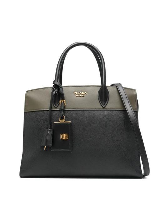 Prada Black Padlock-Detail Shoulder Bag