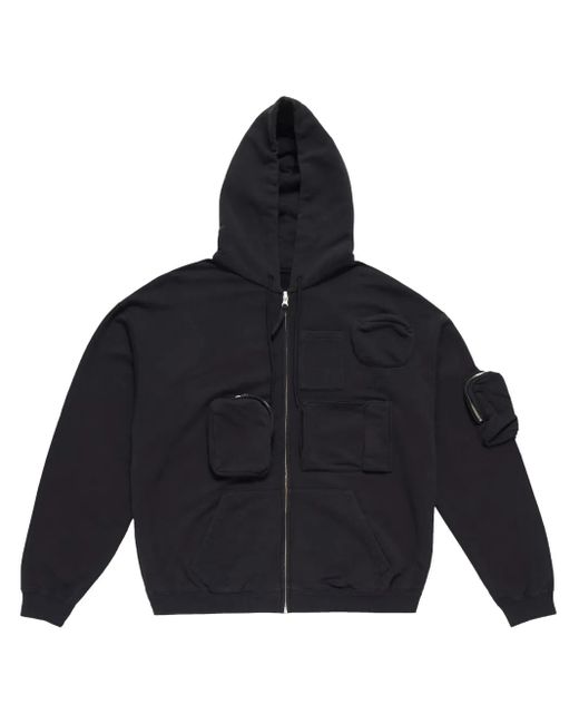 MM6 by Maison Margiela Blue Cargo-Pockets Hoodie for men