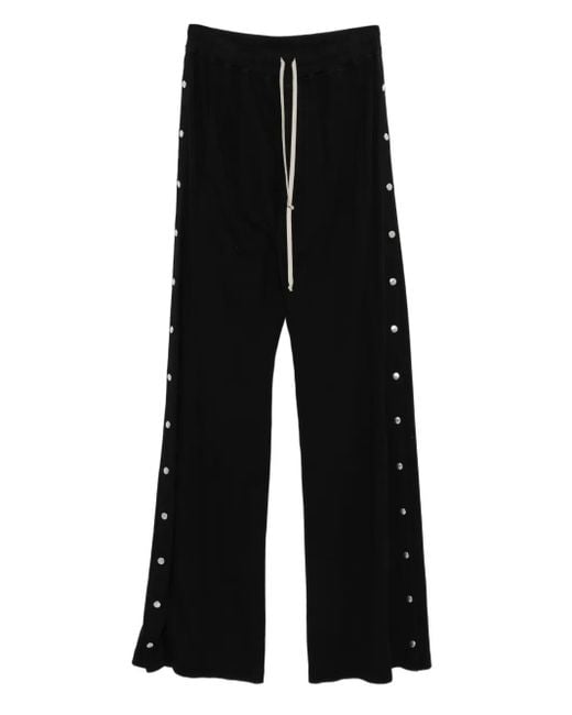 Rick Owens Black Drawstring Wide-Leg Trousers for men